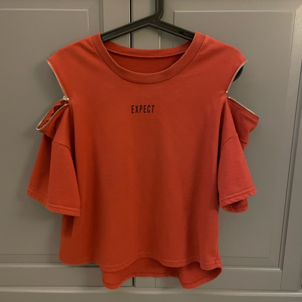 Antimony Orange Cold Shoulder Blouse (MADE IN JAPAN)